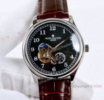 Low Price Patek Philippe Calatrava Tourbillon Watches SS Black Dial